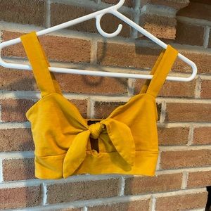 Yellow Forever 21 Tie Crop Top